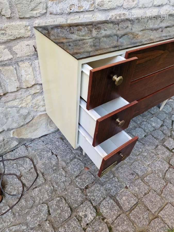 Vintažinė mid century palisandro batų spintelė - nuotraukos Nr. 9