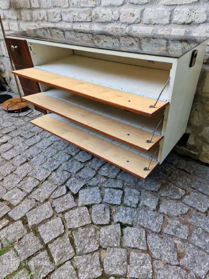 Vintažinė mid century palisandro batų spintelė - nuotraukos Nr. 11