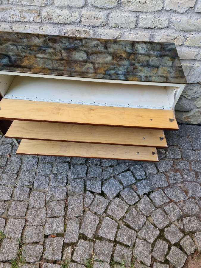 Vintažinė mid century palisandro batų spintelė - nuotraukos Nr. 12