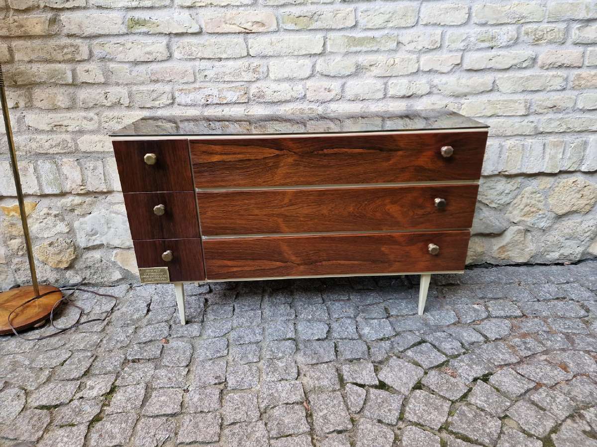 Vintažinė mid century palisandro batų spintelė - nuotraukos Nr. 13