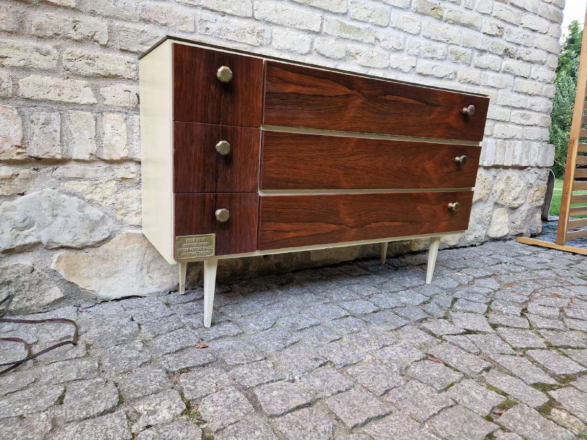 Vintažinė mid century palisandro batų spintelė - nuotraukos Nr. 17
