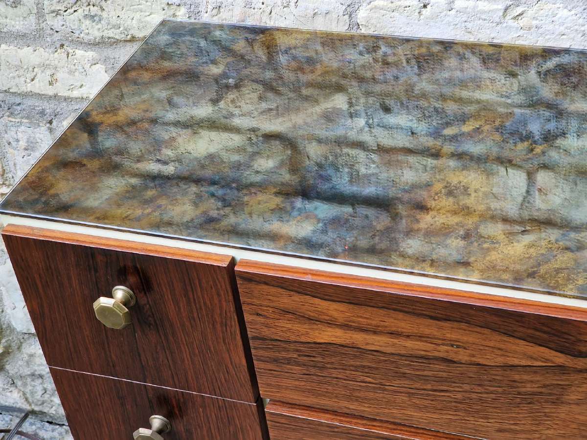 Vintažinė mid century palisandro batų spintelė - nuotraukos Nr. 20