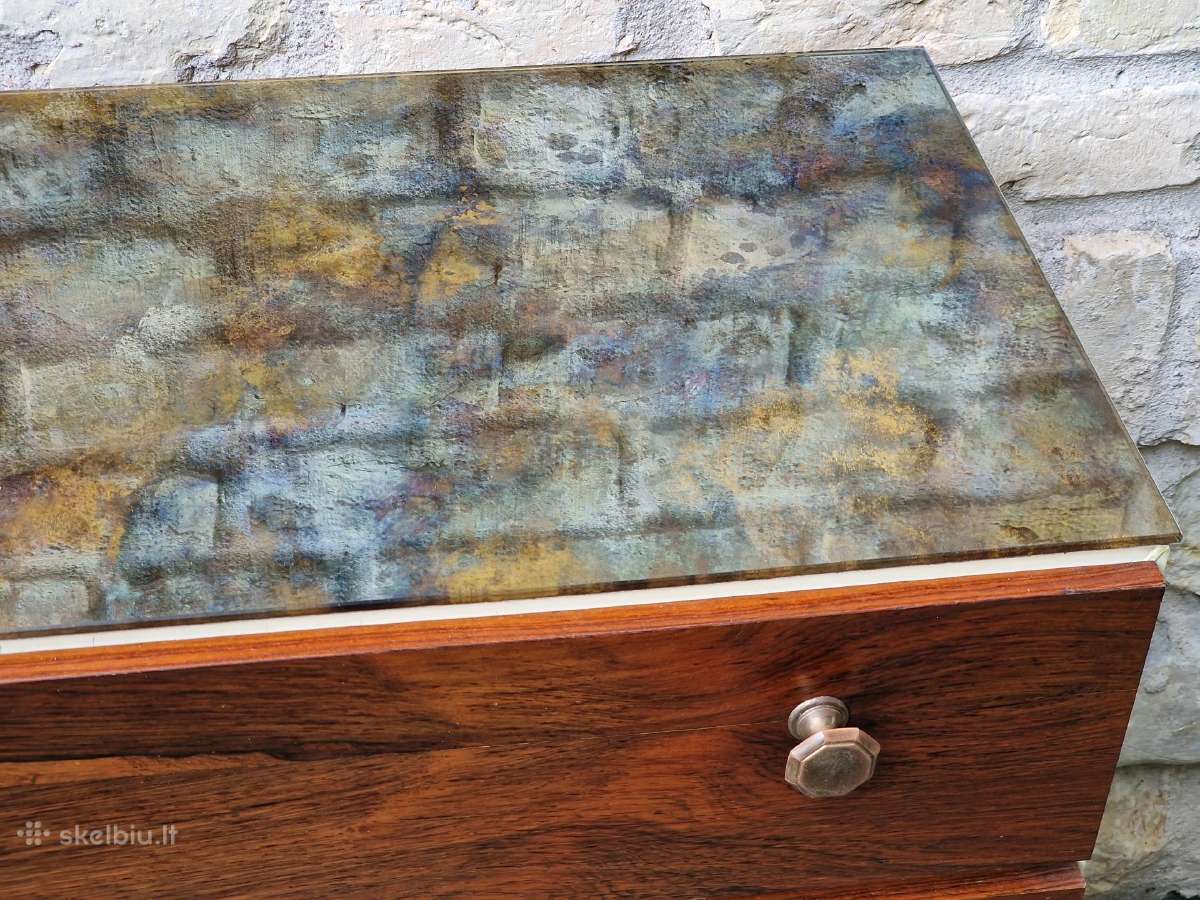 Vintažinė mid century palisandro batų spintelė - nuotraukos Nr. 21