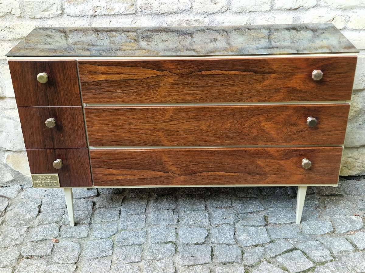 Vintažinė mid century palisandro batų spintelė - nuotraukos Nr. 24