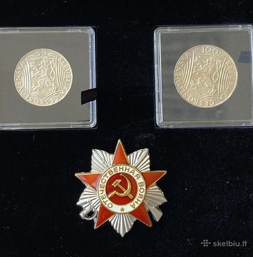 Sidabrines1949m. Cekoslovakijos 100 ir 50 kronos