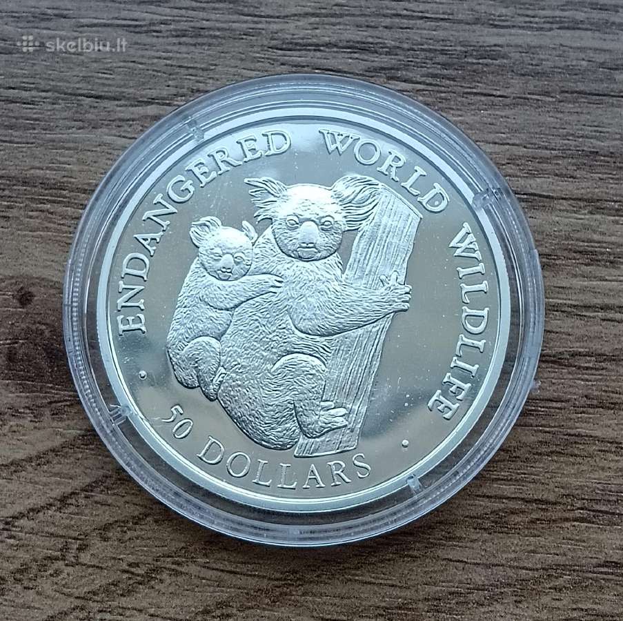 50 sidabrinių dolerių Kuko salos panda