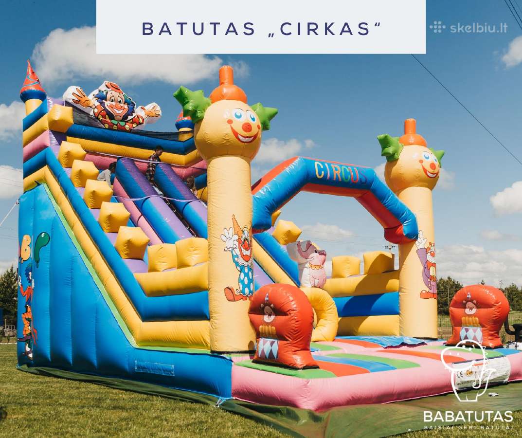 Pripučiamas batutas su čiuožykla 8,5 x 4,5 x 6,6 m - nuotraukos Nr. 3