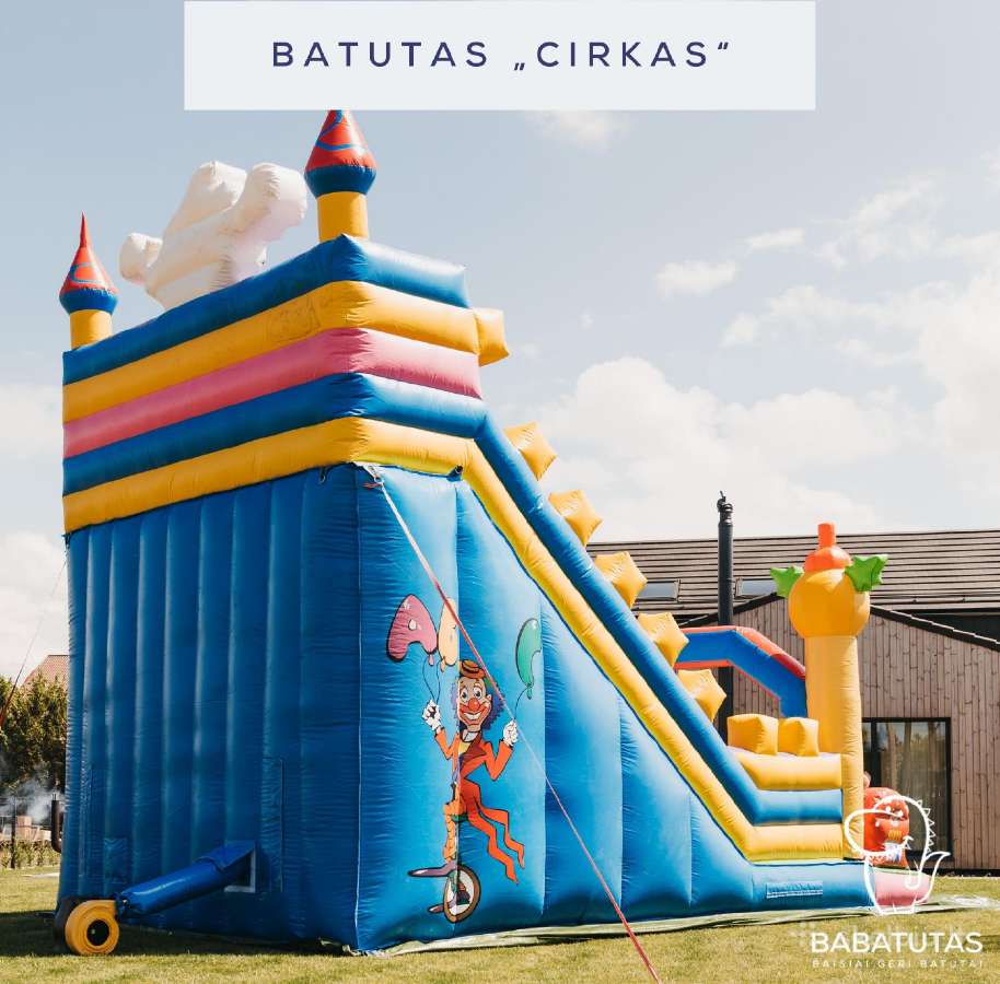 Pripučiamas batutas su čiuožykla 8,5 x 4,5 x 6,6 m - nuotraukos Nr. 4