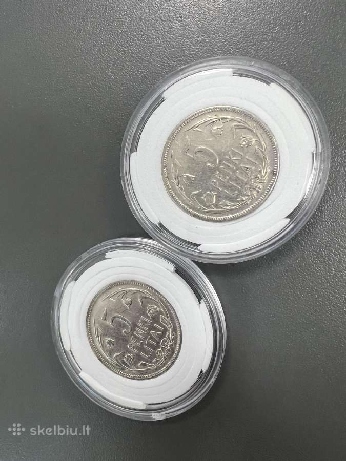 5 Litai tuple 1925 metu sidabras - nuotraukos Nr. 3