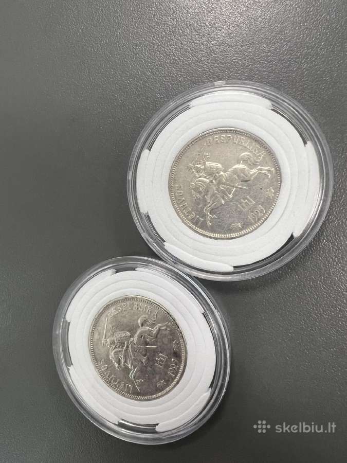 5 Litai tuple 1925 metu sidabras - nuotraukos Nr. 4