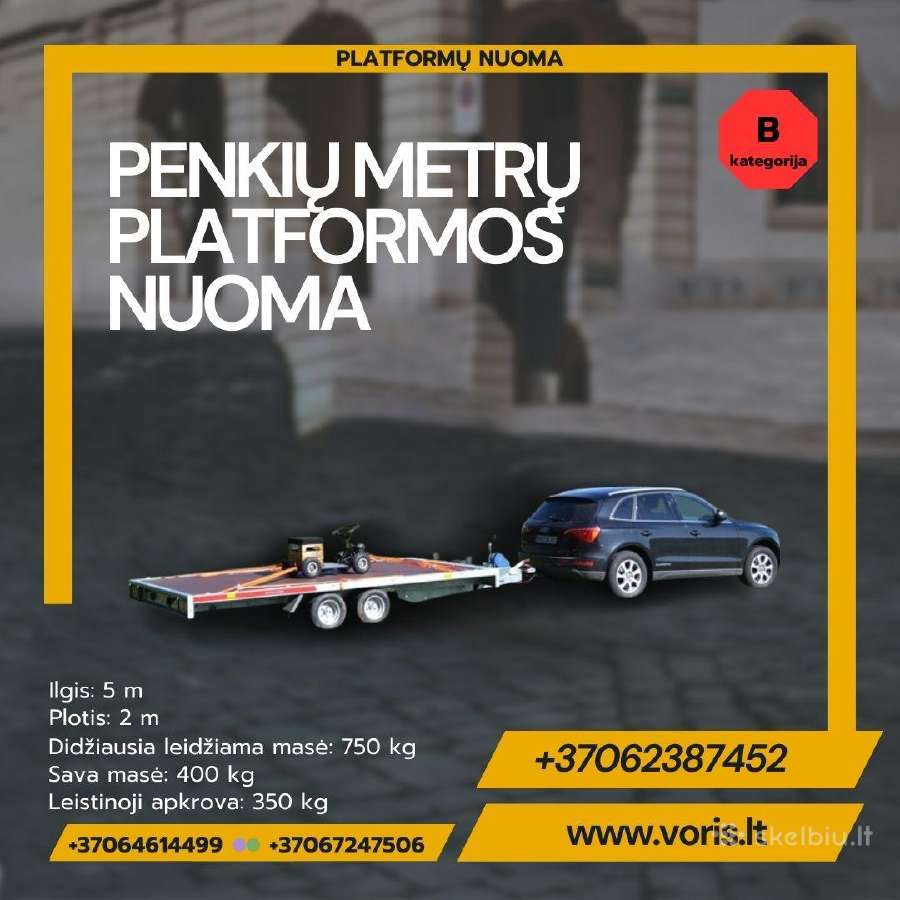 Traliukas-platforma-vairuok Su B Kategorija-nuoma - nuotraukos Nr. 4