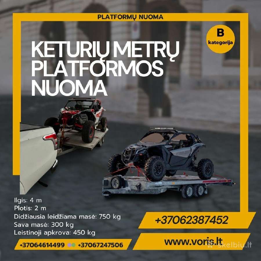 Traliukas-platforma-vairuok Su B Kategorija-nuoma - nuotraukos Nr. 13