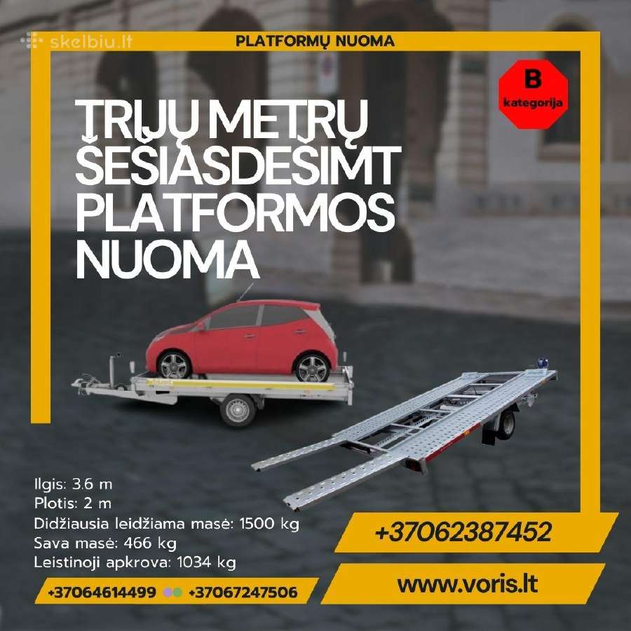 Traliukas-platforma-vairuok Su B Kategorija-nuoma - nuotraukos Nr. 7