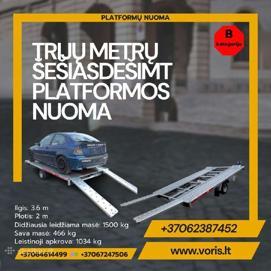 Traliukas-platforma-vairuok Su B Kategorija-nuoma - nuotraukos Nr. 9