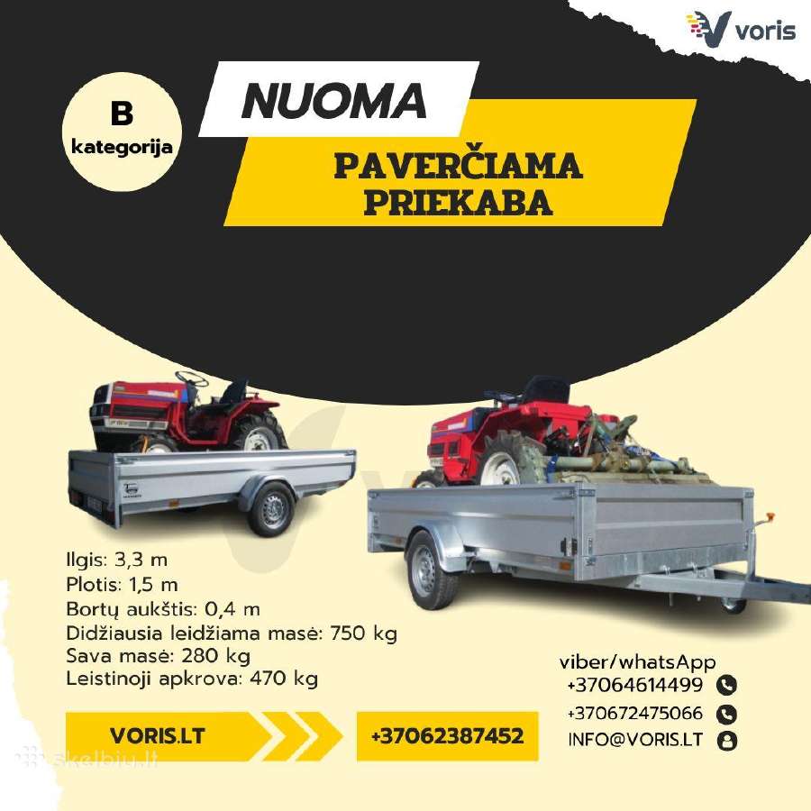 Traliukas-platforma-vairuok Su B Kategorija-nuoma - nuotraukos Nr. 24