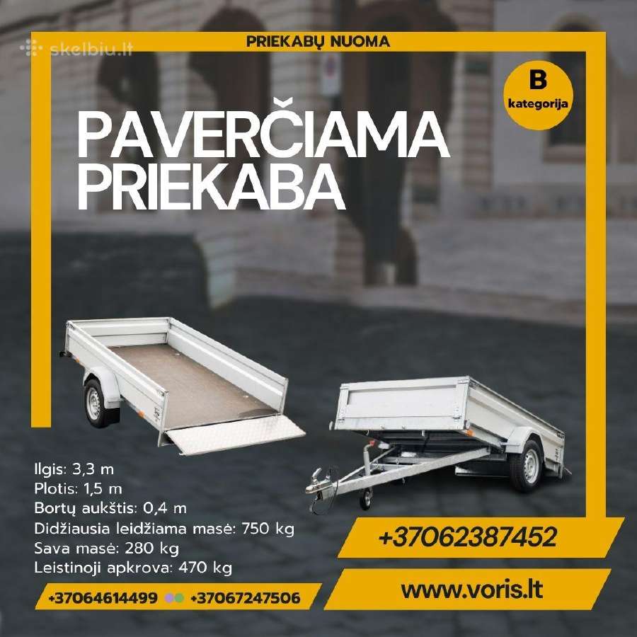 Traliukas-platforma-vairuok Su B Kategorija-nuoma - nuotraukos Nr. 25