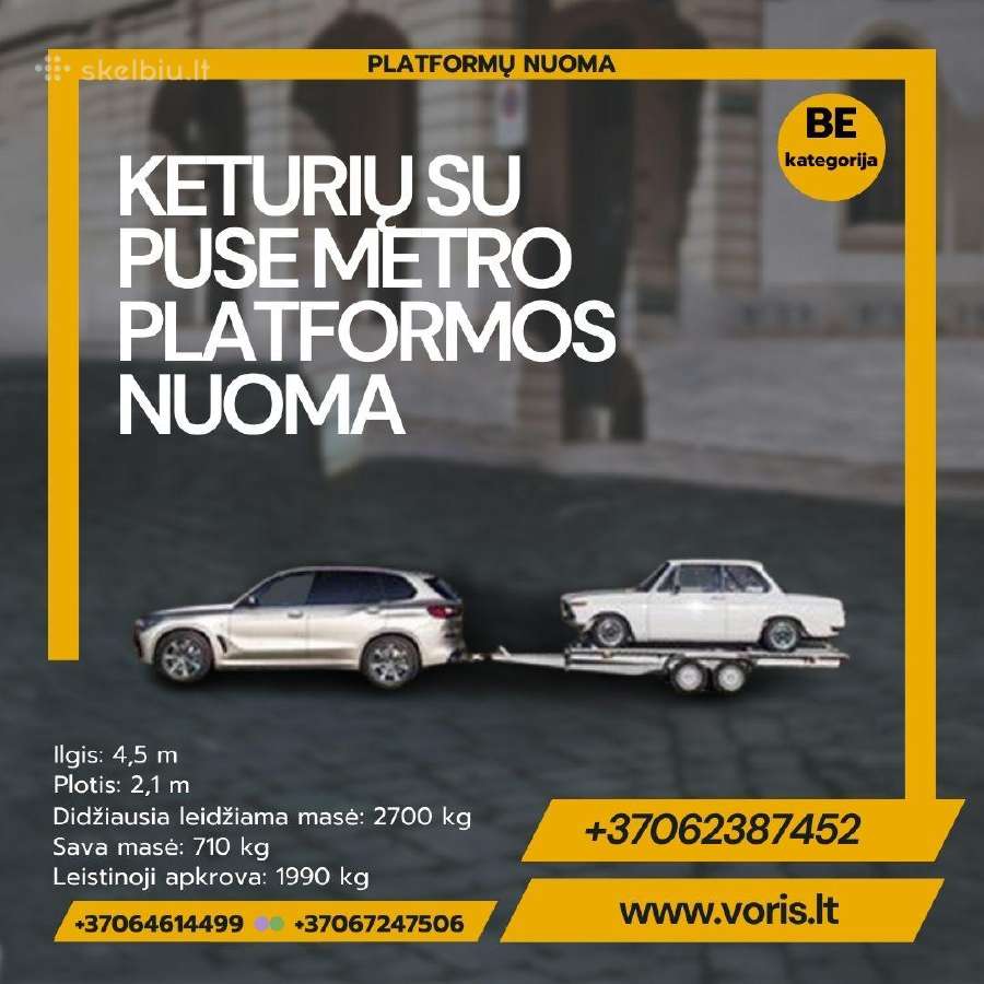 Traliukas-platforma-vairuok Su B Kategorija-nuoma - nuotraukos Nr. 30