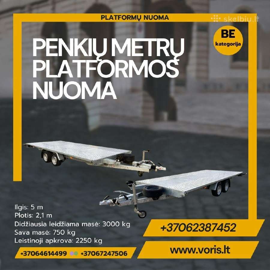 Traliukas-platforma-vairuok Su B Kategorija-nuoma - nuotraukos Nr. 32