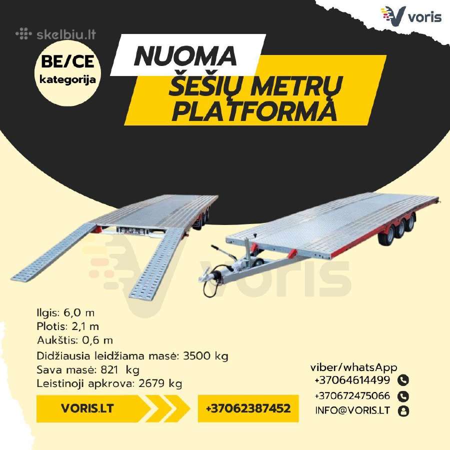 Traliukas-platforma-vairuok Su B Kategorija-nuoma - nuotraukos Nr. 33