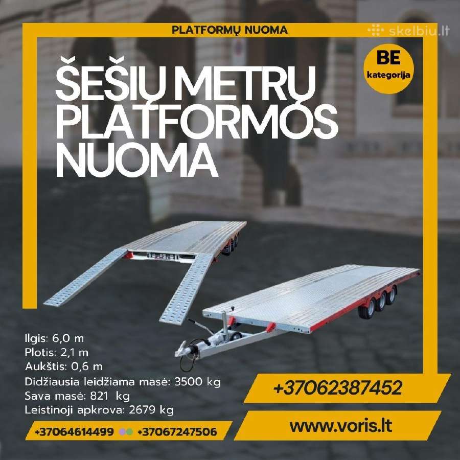 Traliukas-platforma-vairuok Su B Kategorija-nuoma - nuotraukos Nr. 34