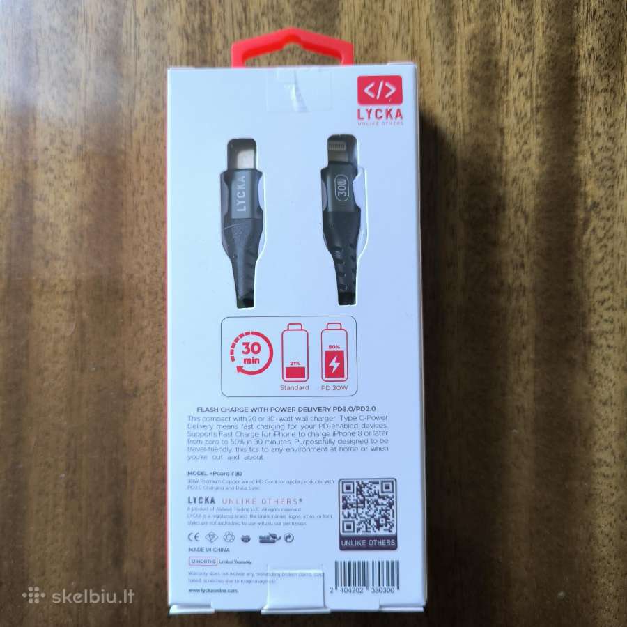 iPhone kabelis C tipo 1.5 m juodas - nuotraukos Nr. 2