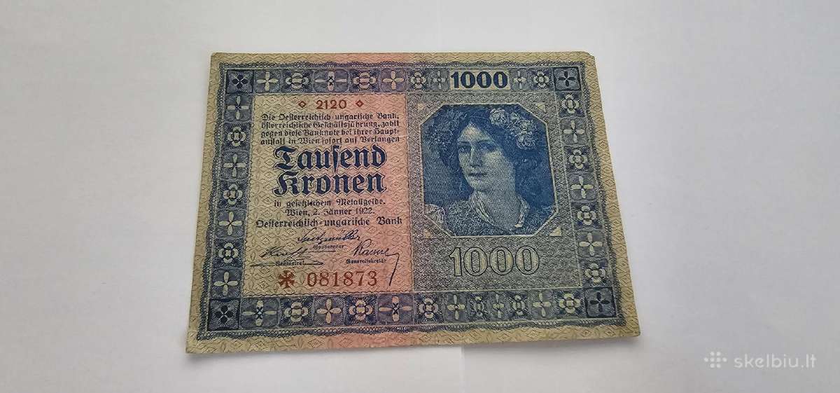 1922 1000 kronu Austrija