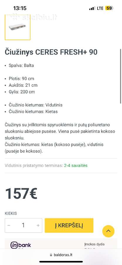 Reguliuojamas ciuzinys 90x200 - nuotraukos Nr. 5