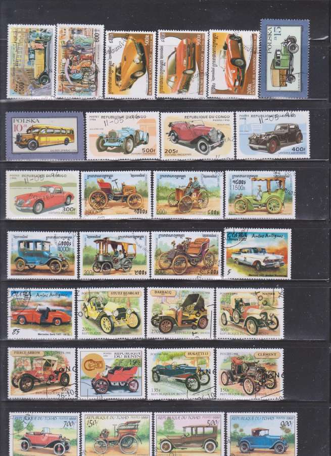 Antspauduoti pašto ženklai "Automobiliai"