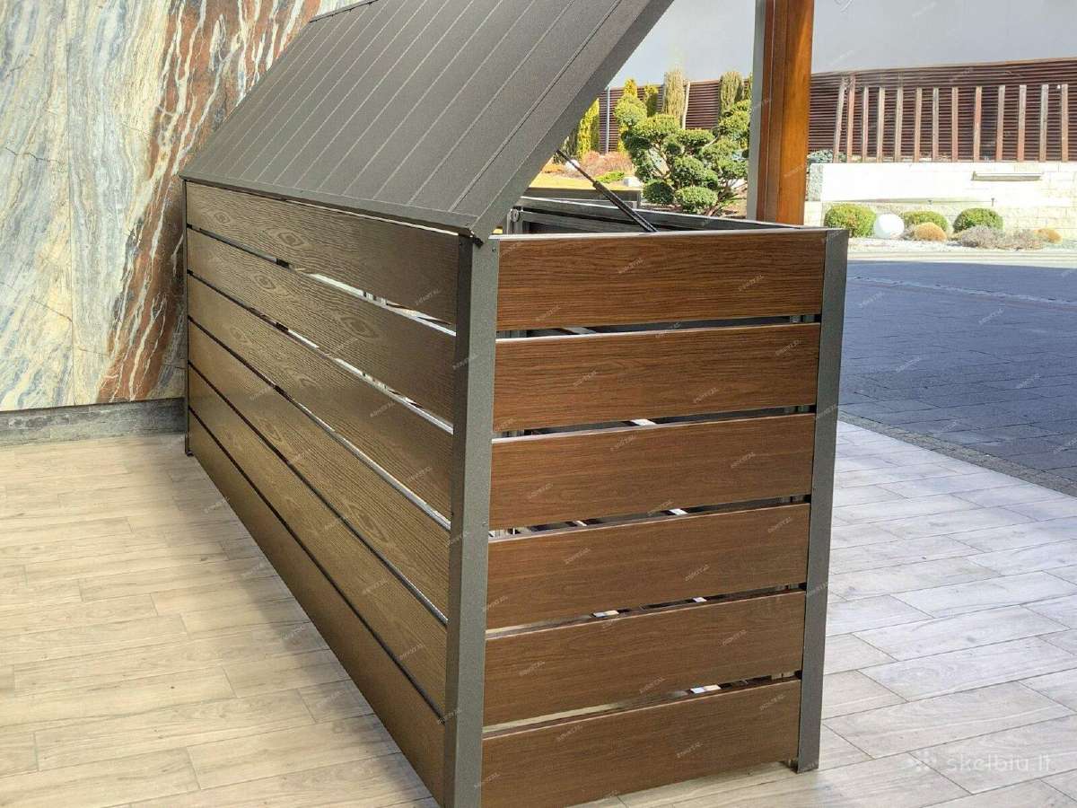 Šiukšlių konteinerių stoginę 3x240l - nuotraukos Nr. 7