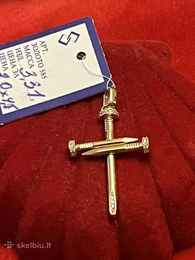 Išskirtinis auksinis Cartier Vinis kryžius - nuotraukos Nr. 4