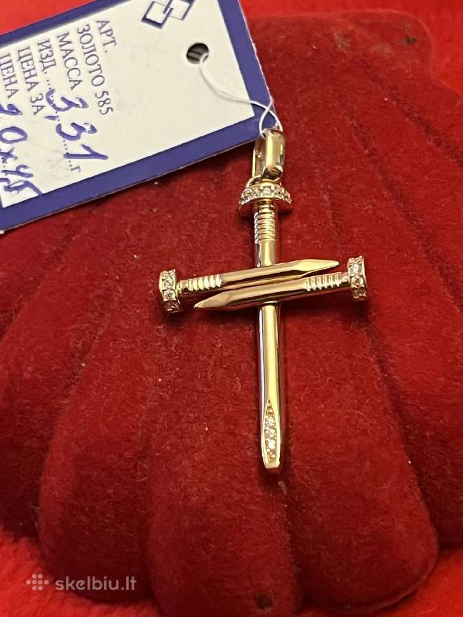 Išskirtinis auksinis Cartier Vinis kryžius