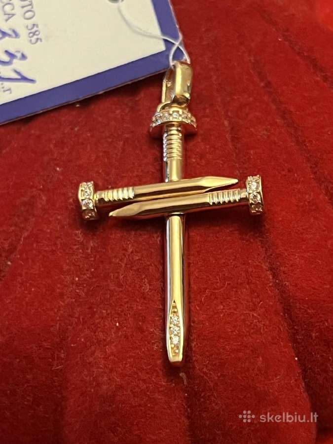 Išskirtinis auksinis Cartier Vinis kryžius - nuotraukos Nr. 2