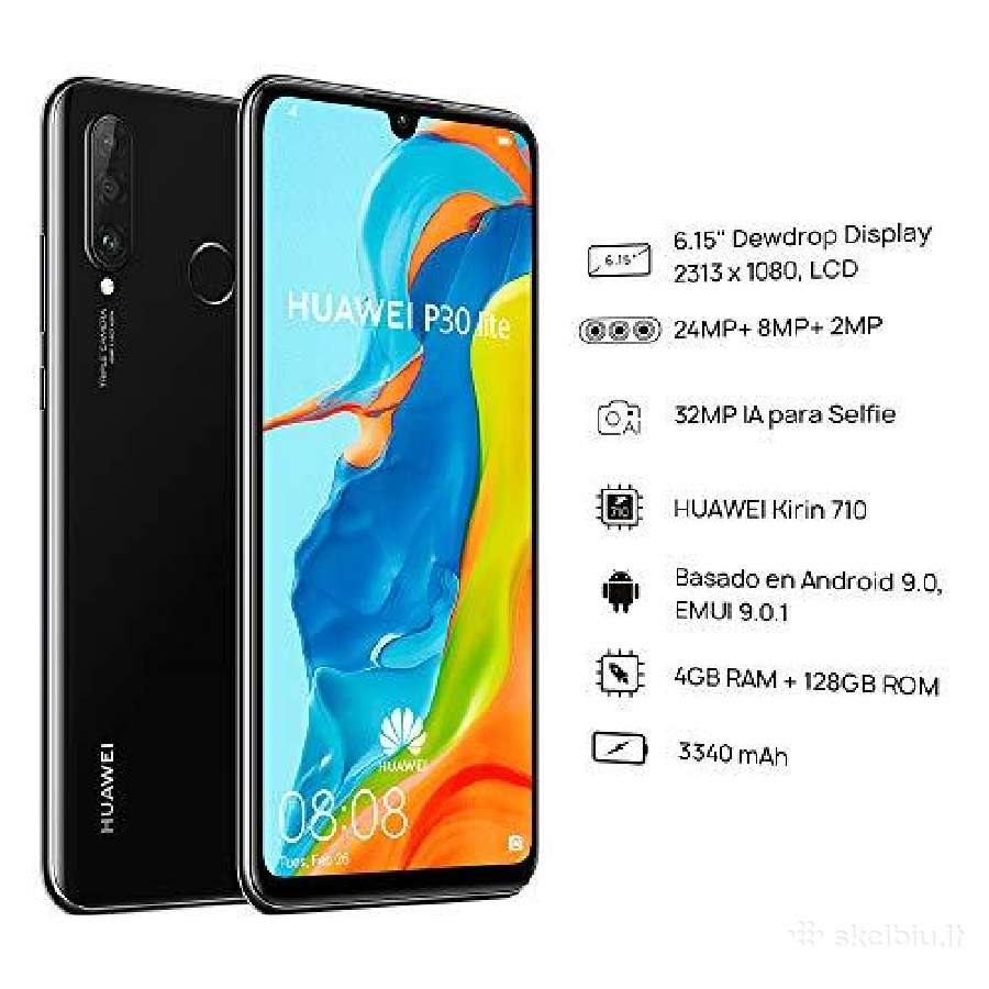 Huawei P30 Lite Dual Sim 128gb 4gb RAM kaip naujas - nuotraukos Nr. 4