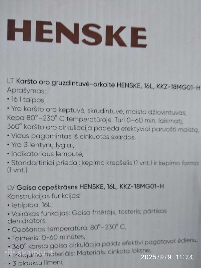 Nauja karšto oro gruzdintuvė-orkaitė. - nuotraukos Nr. 5