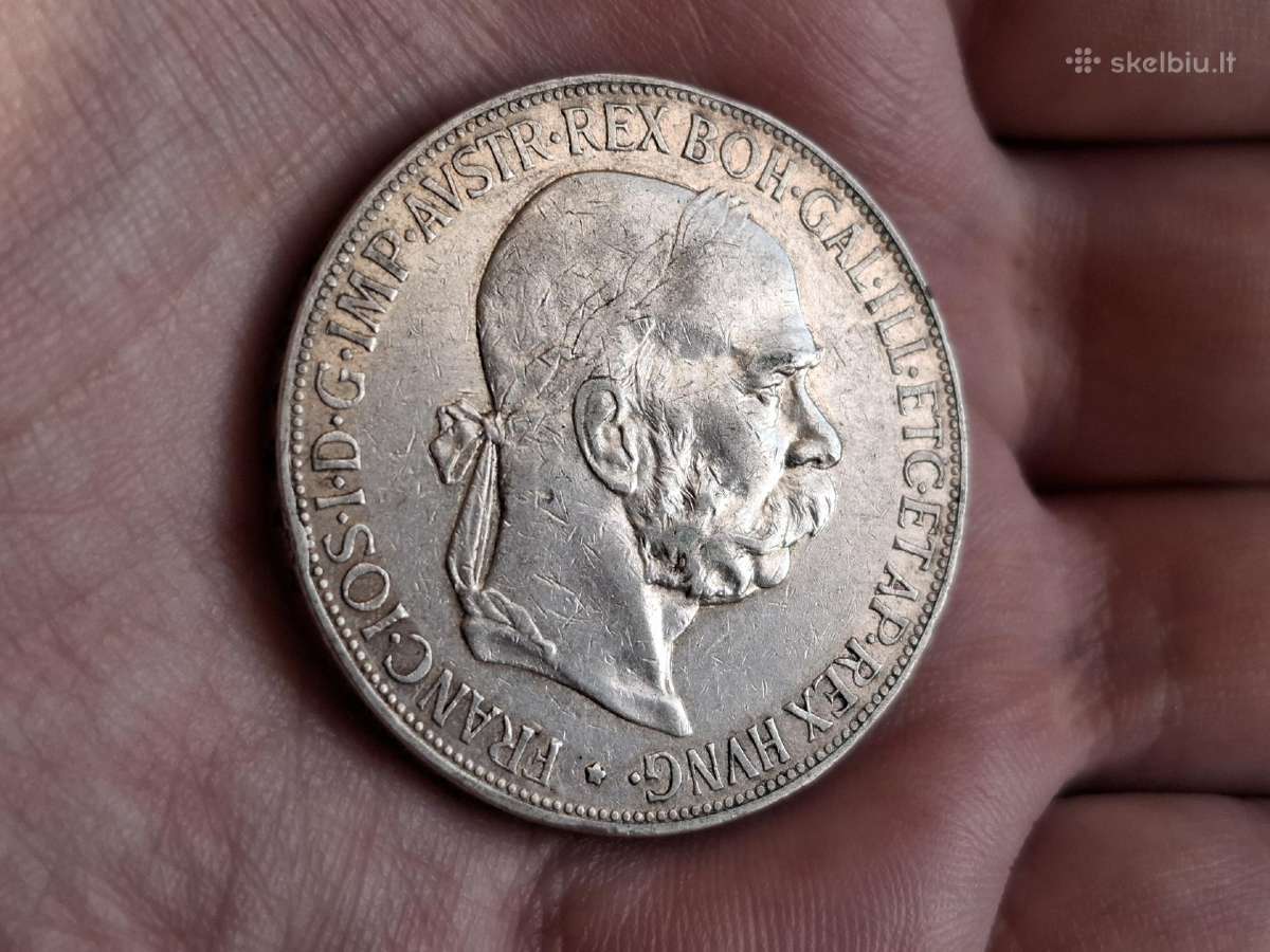 Austrija 5 kronos 1907 sidabras - nuotraukos Nr. 2