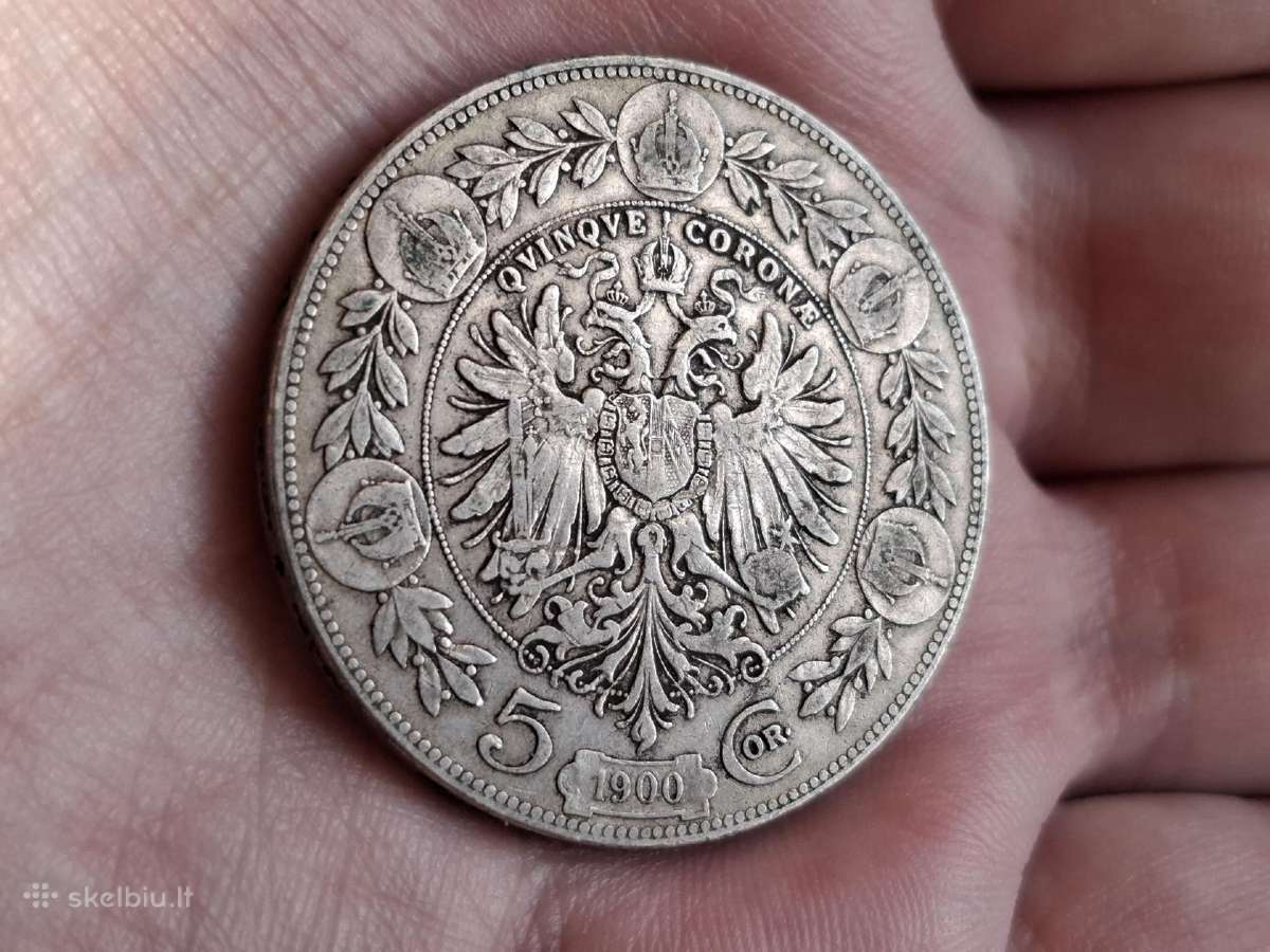 Austrija 5 kronos 1900 sidabras