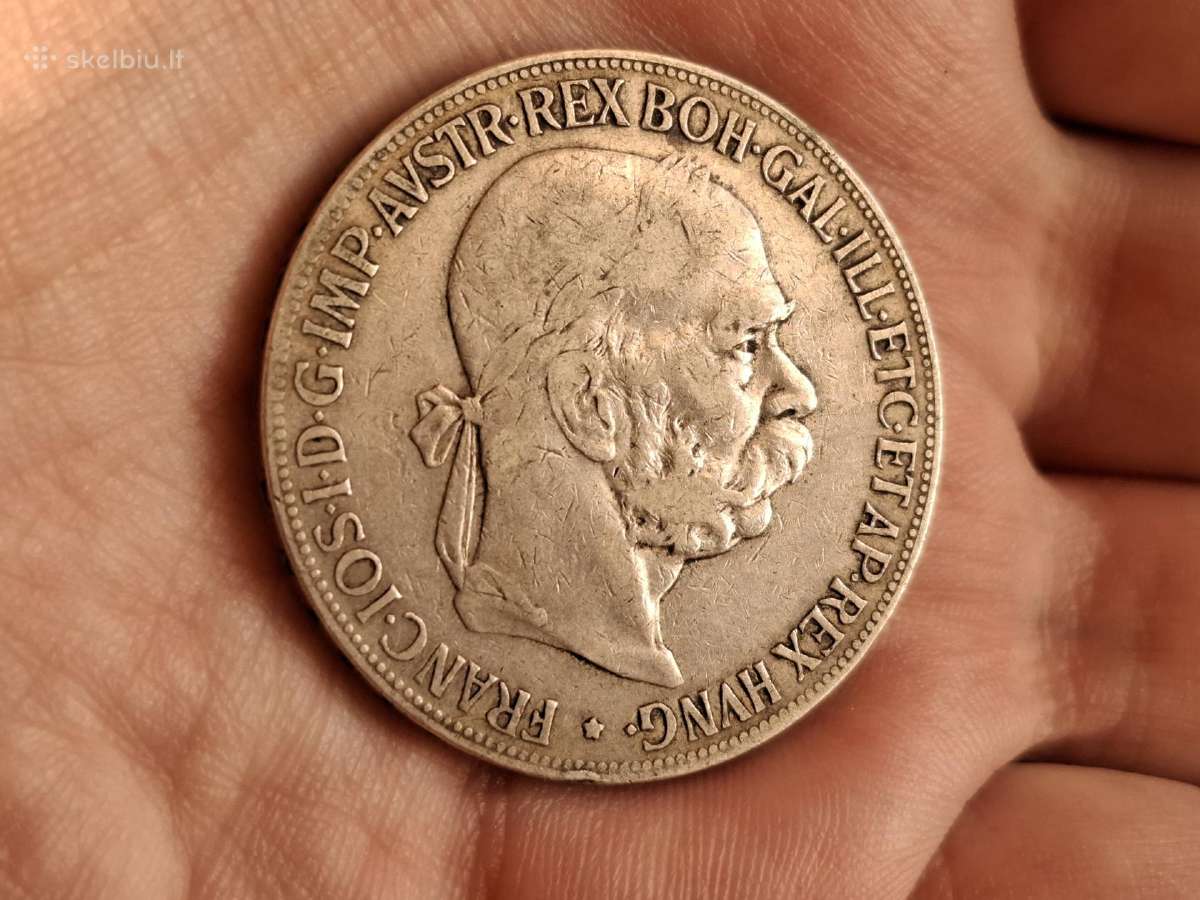 Austrija 5 kronos 1900 sidabras - nuotraukos Nr. 2