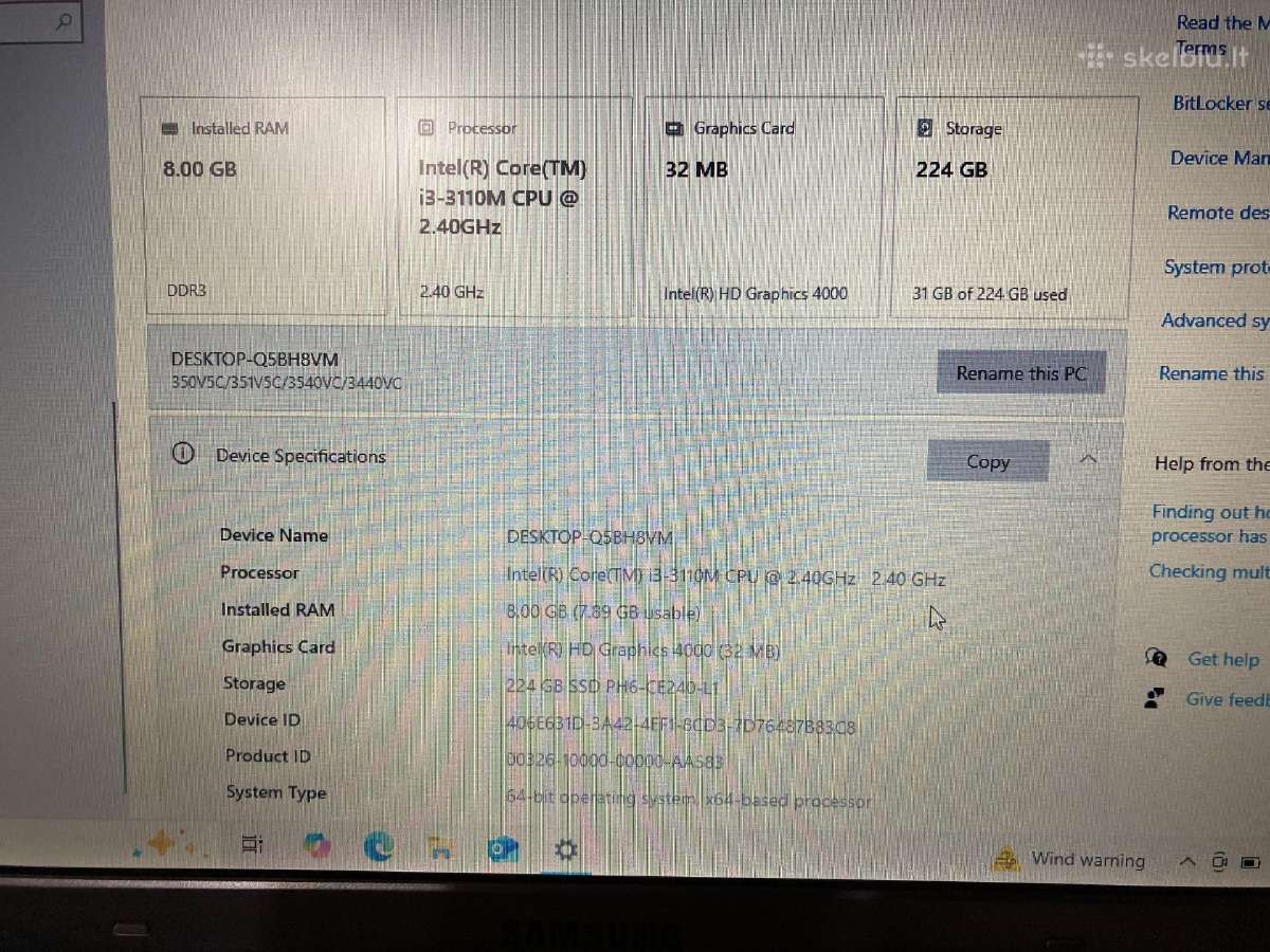 Samsung 15.6" notebook