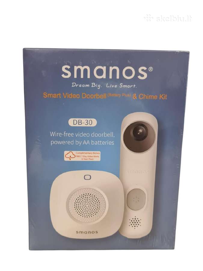 Smanos (db-30) Smart Video Doorbell (Naujas) +6mėn - nuotraukos Nr. 3