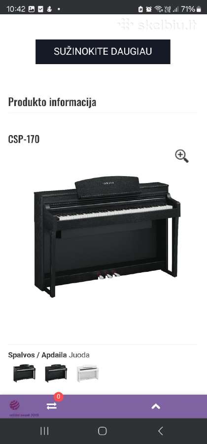 Skubiai ir nebrangiai Skaitmeninis pianinas Yamaha
