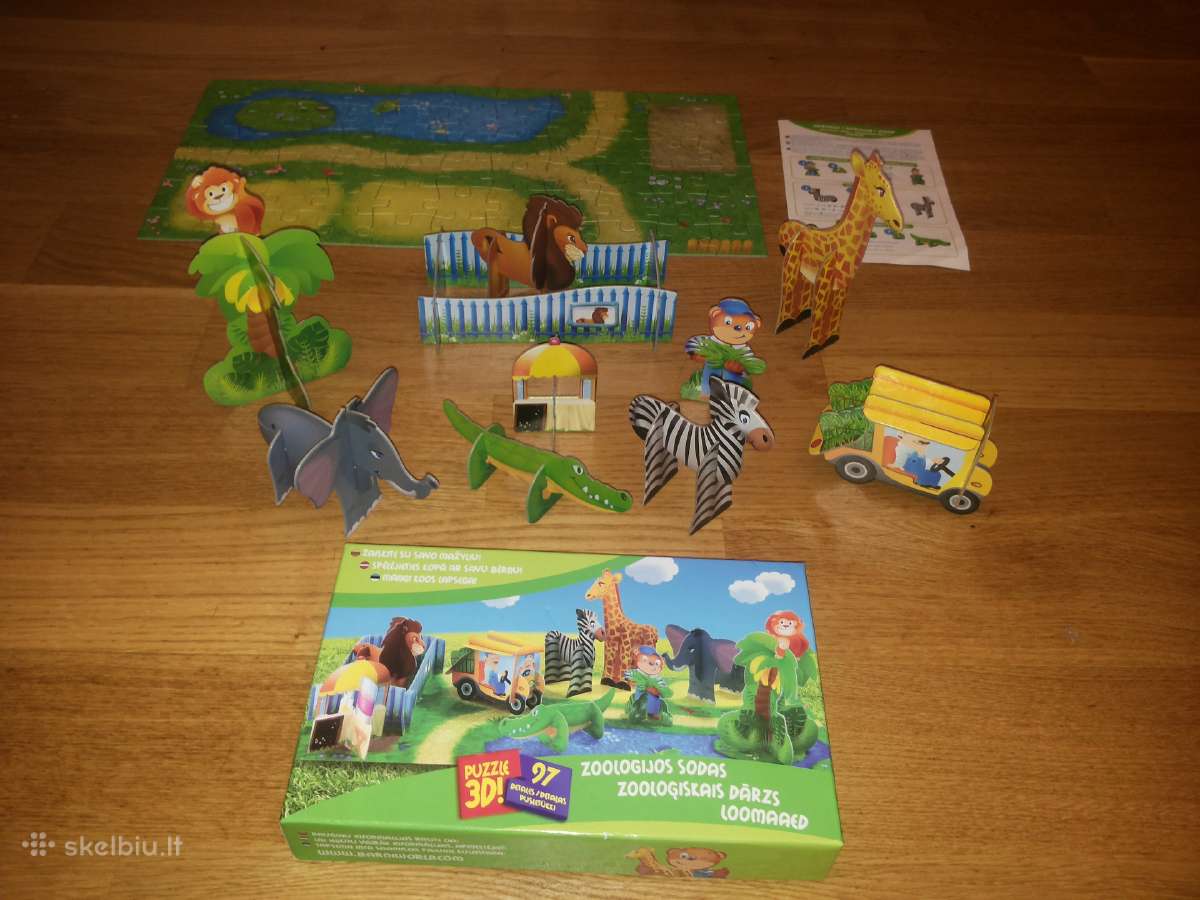 Puzle ir 3D zvereliai Zoologijos sodas
