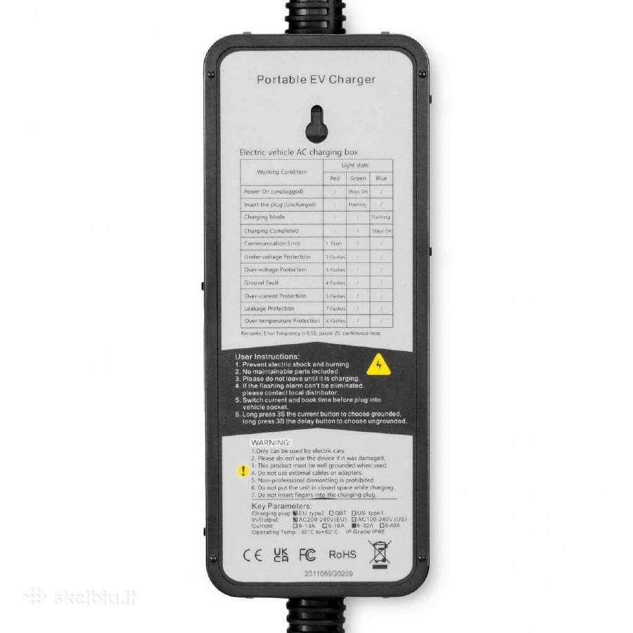 Įkrovimo laidas 220v - Type 1 su laiko funkcija - nuotraukos Nr. 6