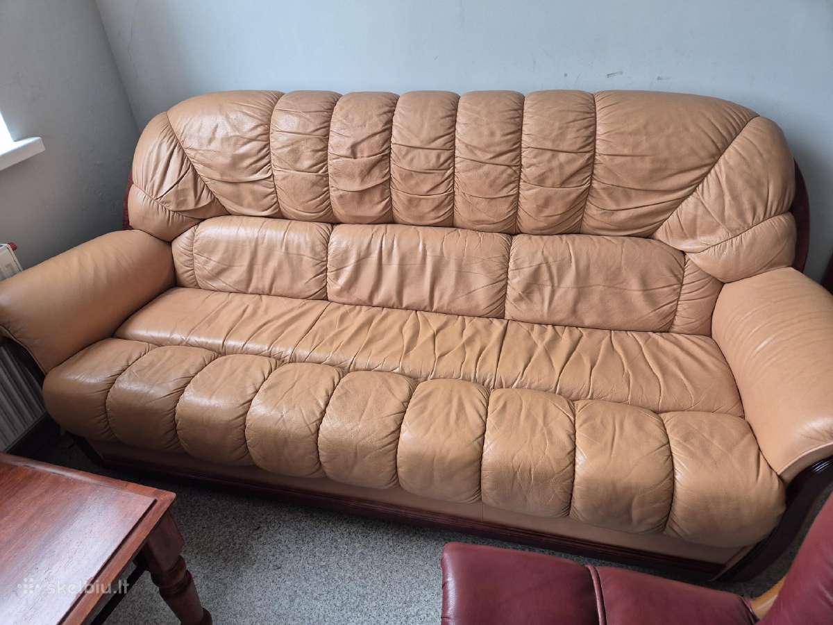 Natūralios odos sofa - Skelbiu.lt