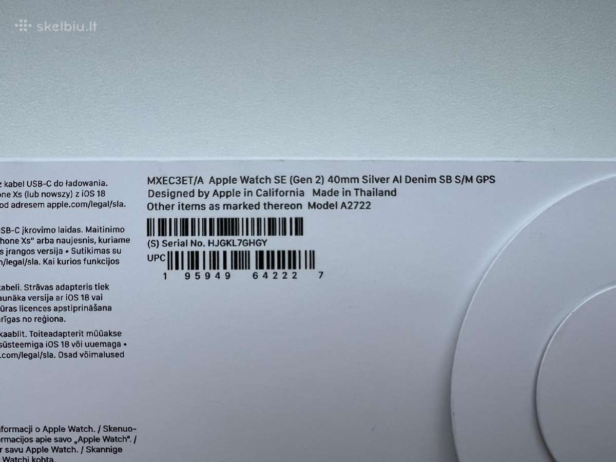 Parduodu Apple Watch Se (Gen 2) 40mm Silver - nuotraukos Nr. 7