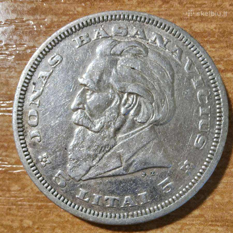 1936 metų 5 Litai Jonas Basanavičius