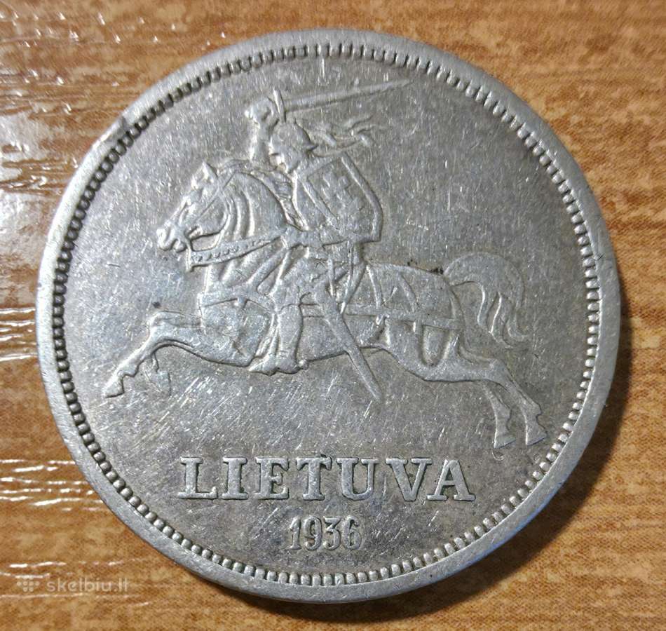 1936 metų 5 Litai Jonas Basanavičius - nuotraukos Nr. 2