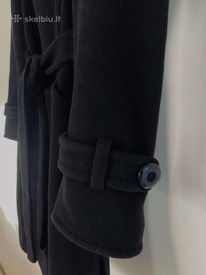 Stilingas juodas klasikinis paltas Misto Cashmere - nuotraukos Nr. 4