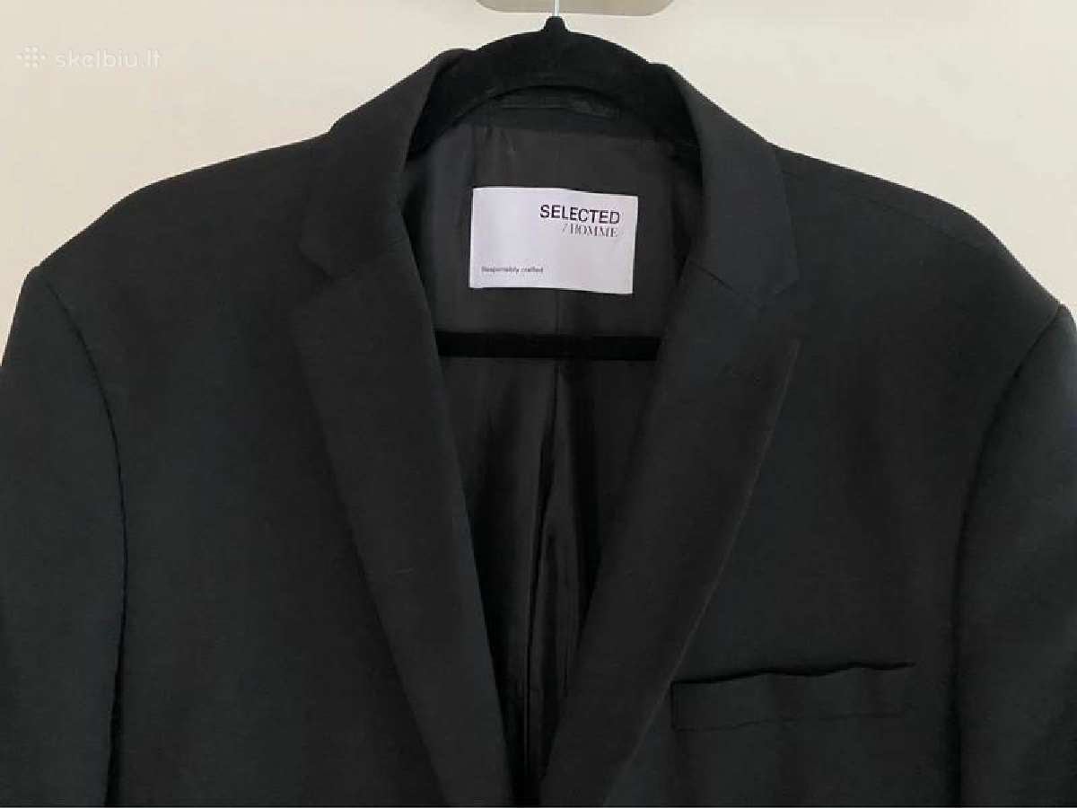 Juodas "Selected Homme" vyriškas kostiumas - nuotraukos Nr. 3