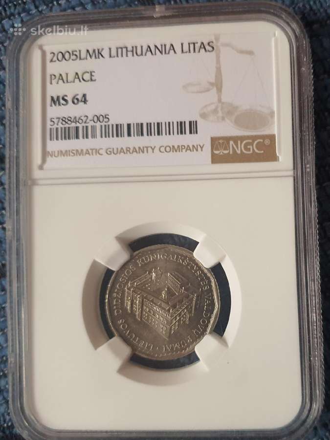 2005 1 litas Valdovų rūmai Ngc Ms64