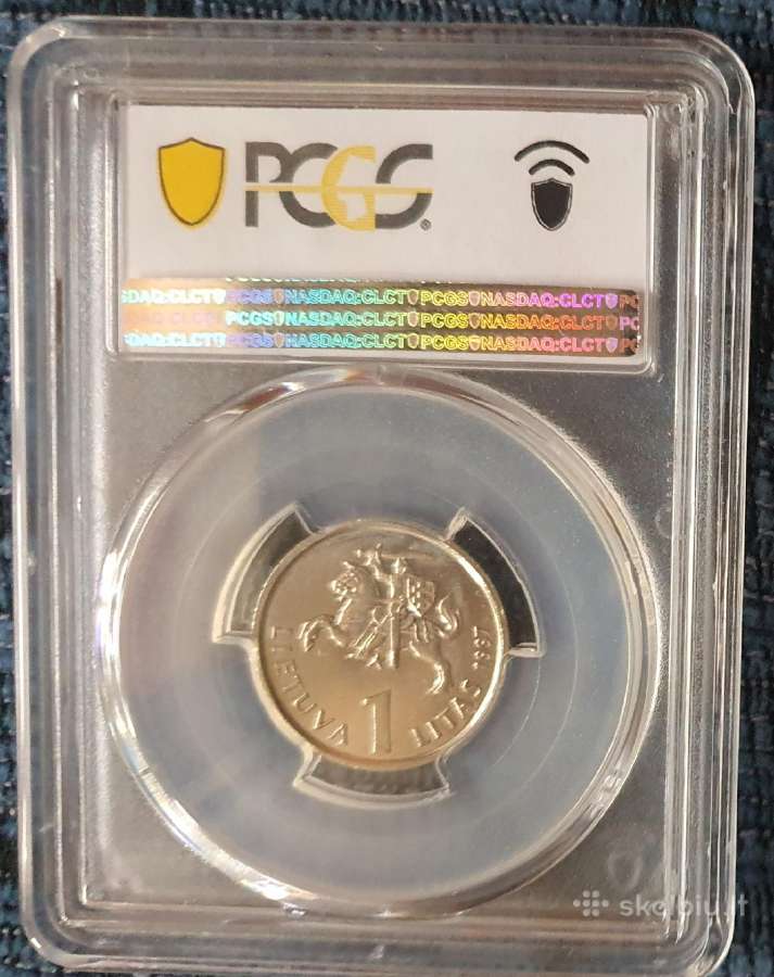 1 litas 1997„lb ir litui 75 (Jurgutis) Pcgs Ms64 - nuotraukos Nr. 2